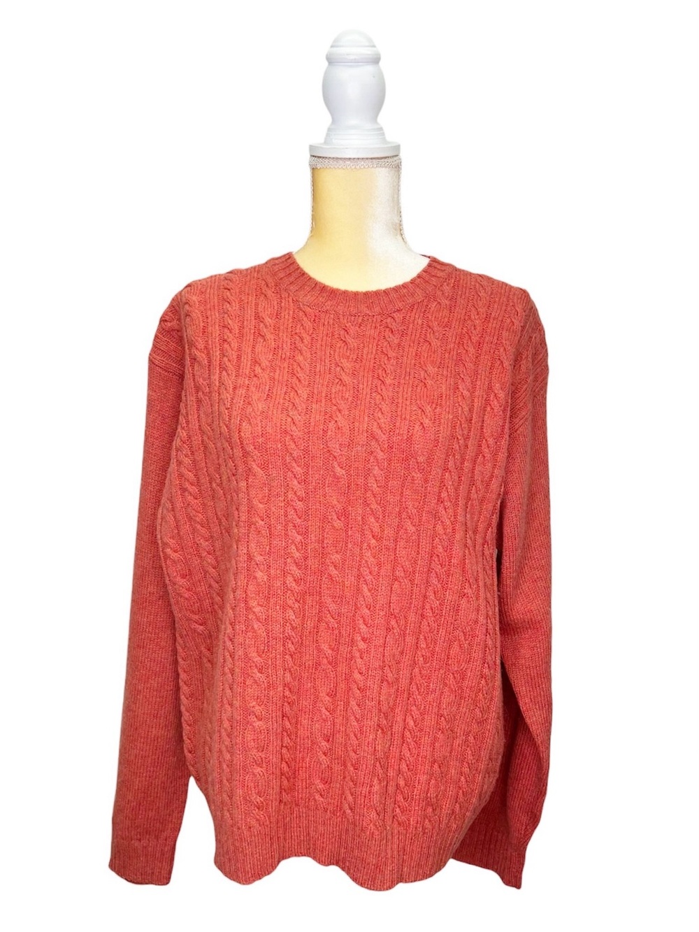 Vintage Braemar Lambswool Cableknit Crewneck Sweater Womens Size *Large* Vtg EUC